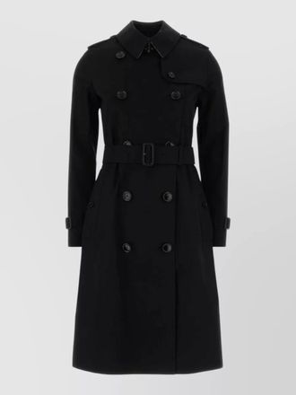 Burberry gabardine trench coat double breasted belt