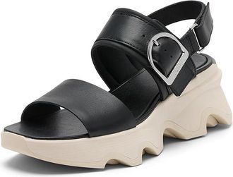 Sorel Kinetic Impact Wedge Womens Wedge Shoes Black/Chalk : 8.5 B - Medium, Leather/Suede