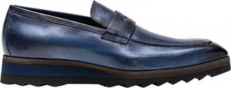 Jose Real Shoes Mens Italian Ribbed Soft Bottom Loafer In Blue