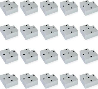 Emuca Lote De 20 Pies Para Muebles Alumix 7, Altura 30mm, Pl&aacute;stico, Pintado Aluminio - Emuca