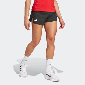 adidas Laufshorts ADIDAS PERFORMANCE ADIZERO E SPLIT, Damen, Gr. L, N-Gr, schwarz, Obermaterial: 100% Polyester, Hosen Laufshorts