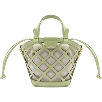 Arezzo Small Petra Leather Bucket Bag in Cotton Mint/Natural at Nordstrom