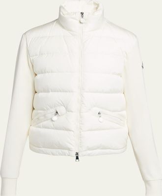 Moncler Quilted Nylon Zip-Up Cardigan