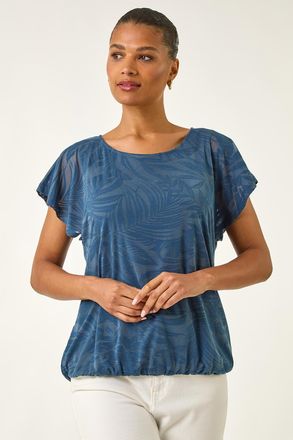 Roman Burnout Bubble Hem Top