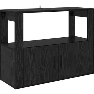 vidaXL Vidaxl - Vitrina Roble Negro 80 X 30 X 60 Cm Madera Contrachapada