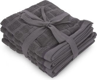 KASANOVA Set 4 Lavette Pop Corn cotone Brick grigio scuro