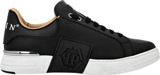 Philipp Plein Lo-Top Leather Sneakers - Heren - Sneakers - Zwart - 44 EU - Leer - Schoenen