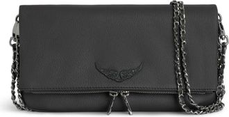 Zadig&Voltaire Rock leather clutch bag - women - Calf Leather - One Size - Grey