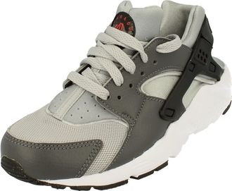 Nike Huarache Run GS Trainers DX1091 Sneakers Shoes (UK 4 US 4.5Y EU 36.5, Wolf Grey Black Dark Grey 001)