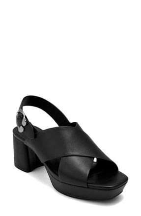 Aerosoles Pura Platform Sandal in Black Nappa at Nordstrom, Size 7.5