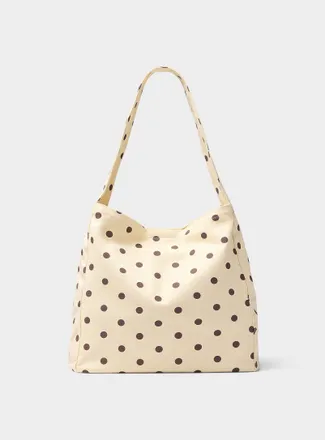 Simons Womens Contrast-dot fabric hobo bag