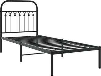 vidaXL Giroletto con Testiera in Metallo Nero 75x190 cm - Vidaxl