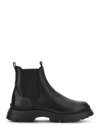 Hogan Black Chelsea Elastic Panel Chunky Lug Sole Boots
