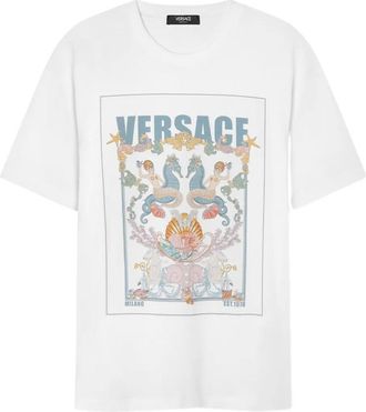 Versace T-shirt con stampa grafica - Bianco