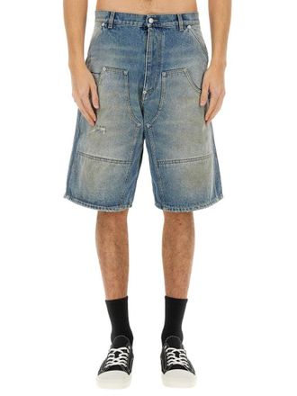 Moschino Denim Shorts With Faded Wash