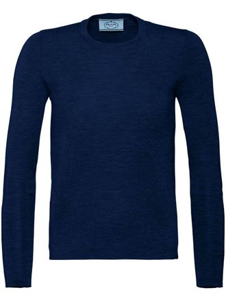Prada fine-knit jumper - women - Silk/Cashmere - 40 - Blue