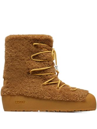 Bally Corviglia shearling lace-up ankle boots - men - Sheep Skin/Shearling/Calf Leather/Sheep Skin/Shearling/Rubber - 44 - Brown