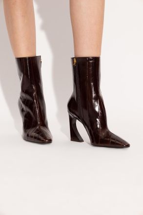 Fendi Arco Heeled Ankle Boots, Womens, Brown