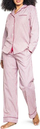 Petite Plume Red Ticking Stripe Pajamas at Nordstrom, Size X-Large