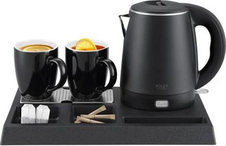 OEM Hervidor El&eacute;ctrico De Hotel - Set De Bienvenida Con Bandeja Y 2 Tazas Adler Ad1387