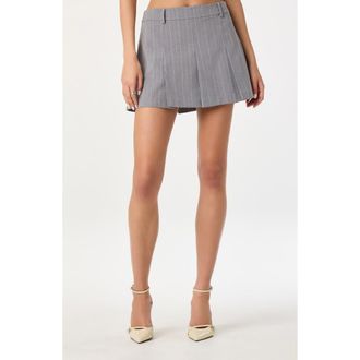 ASTR the Label Pleated Stripe Miniskirt in Grey Stripe at Nordstrom, Size X-Small