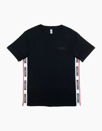 Moschino Mens Moschino Underwear Chest Logo Tape T Shirt Black 0555 - Size: XS