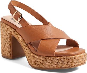 Django & Juliette Kloria Platform Heel in Dark Tan Leather at Nordstrom, Size 38