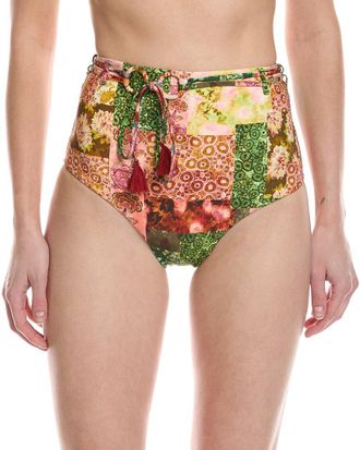 Monte & Lou Hoop Belt Retro High-Waist Bikini Bottom