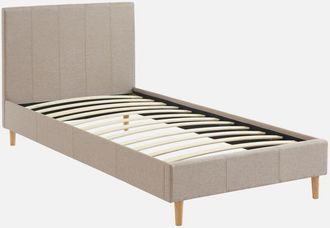 Sweeek Sweeek - Struttura letto con rete a doghe e testiera 90cm, tessuto semplice