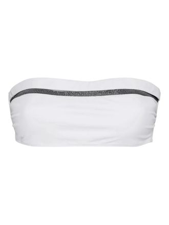 Brunello Cucinelli Monili chain-embellished bikini top - White