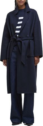 Barbour Rachel Wool Blend Coat in Navy at Nordstrom, Size 10 Us