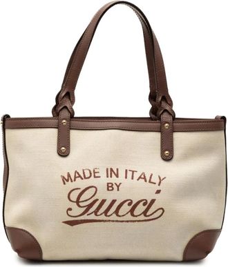 Gucci Pre-owned Tote Bags, female, Brown, Size: ONE SIZE Pre-owned Canvas Tote Bag