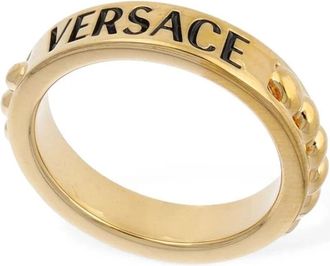 Versace Metalen Logo Ring Goud Gemaakt in Itali&euml; - Dames - Ringen - Geel - 50 MM - Accessoires