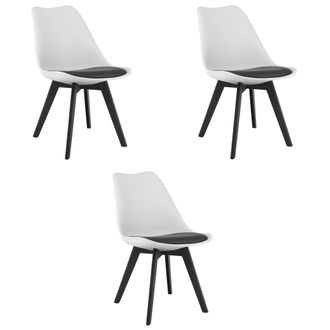 OEM Silla Mark En Blanco Y Negro / Patas Negras X 3