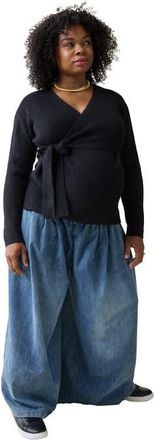 Ingrid & Isabel Maternity and Nursing Wrap Sweater in Black at Nordstrom, Size X-Small