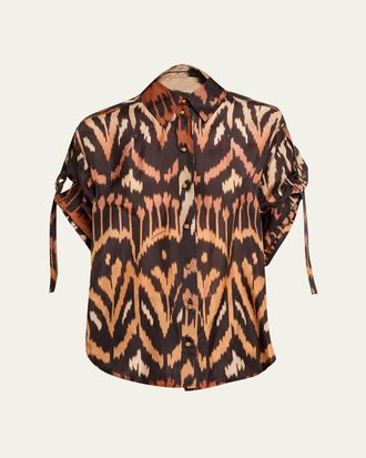Zimmermann Aster Ikat Relaxed Shirt