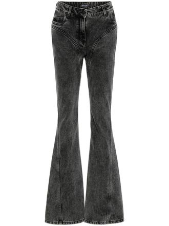 MUGLER Flared jeans met wassing - Zwart