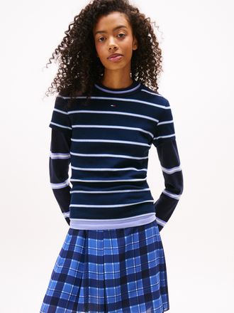 Tommy Jeans TJW SLIM ESSENTIAL RIB SS EXT Baumwollmischung, slim fit, figurbetont, in gerippter Struktur