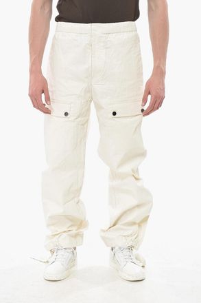 Ferragamo Pantaloni Cargo in Lino Spalmato Salvatore Ferragamo