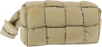 Bottega Veneta Pre-owned Clutches, female, Beige, Size: ONE SIZE Pre-owned Nylon Shoulder Bag