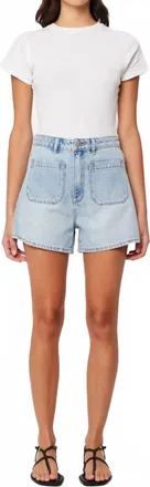 Rolla's Mirage High Waist Jean Shorts In Lyocell Blue