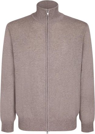 Soft Goat Volledige Ritssluiting Vest - Heren - Vesten - Beige - XL - Kasjmier - Truien & Vesten