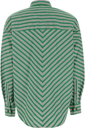 Loewe Striped Poplin Shirt - Green