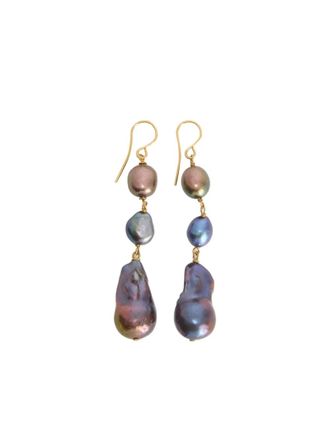 Jil Sander dangle earrings - women - Brass - One Size - Gold