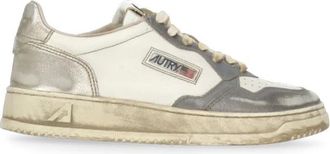 Autry Sneakers, female, White, 7 UK, White Leather Trainers with Contrasting Details