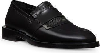 Stuart Weitzman Royce Runaway Kiltie Loafer in Black/Black Multi at Nordstrom Rack, Size 10.5