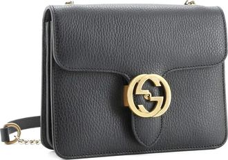 Gucci Interlocking Leather Small shoulder bag - Zwart