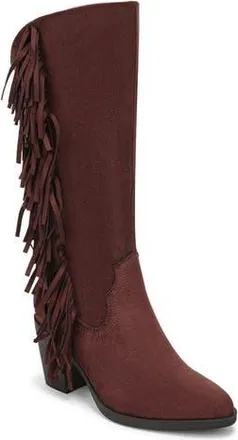 Blowfish Criss 2 Fringe Knee High Boot in Wine Microsuede at Nordstrom Rack, Size 8.5