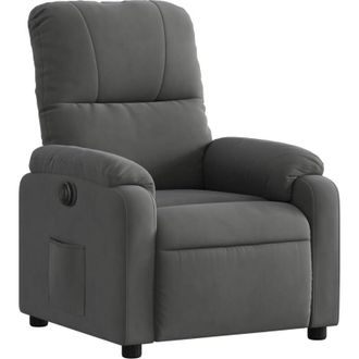 vidaXL Vidaxl - Sill&oacute;n Reclinable El&eacute;ctrico Tela De Microfibra Gris Oscuro