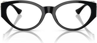 Versace 54mm Oval Optical Glasses in Black at Nordstrom